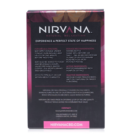 Nirvana Broad Spectrum Grapefruit CBD Tincture 30mL