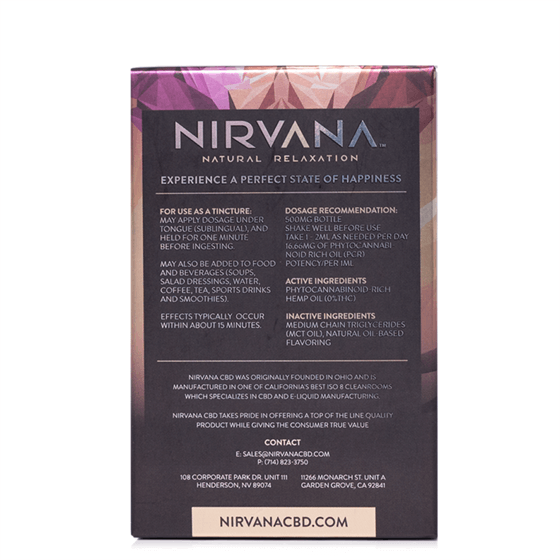 Nirvana Broad Spectrum Vanilla CBD Tincture 30mL