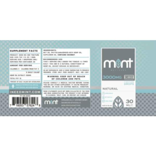 Mint wellness CBD natural Tincture 30ml